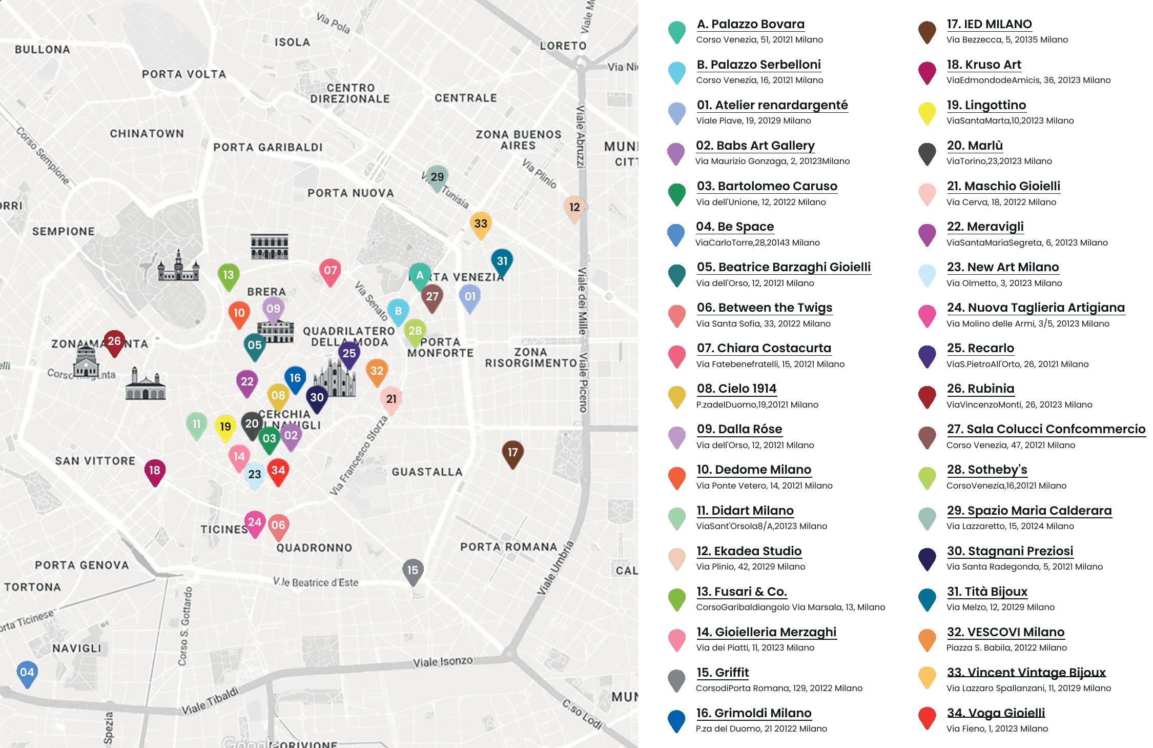 Mappa Milano Jewelry Week 2026